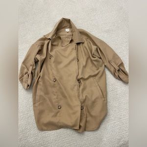 Ellison Tan Khaki Oversized Baggy Cape Top Button Jacket